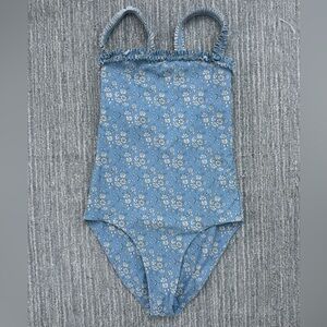 Minnow Liberty Blue and White Floral Women’s Swim One Piece S